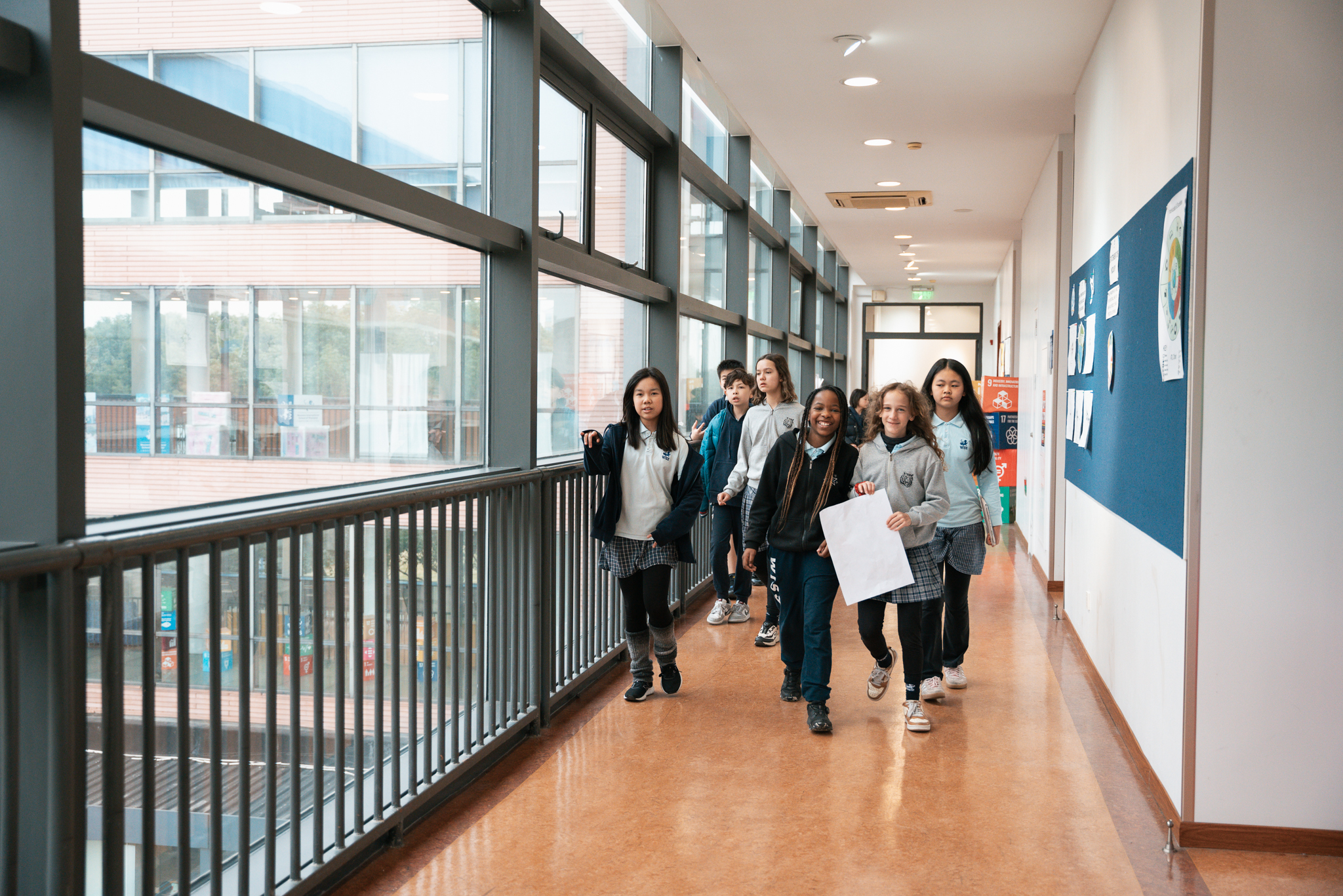 WISS students walking through campus